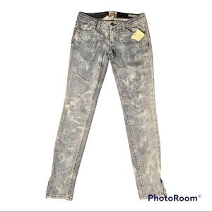 Dylan George Lucy acid wash bleached jeans zipper hem NWOT